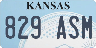 KS license plate 829ASM