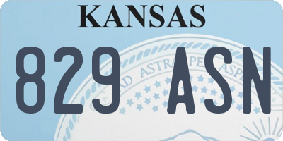 KS license plate 829ASN