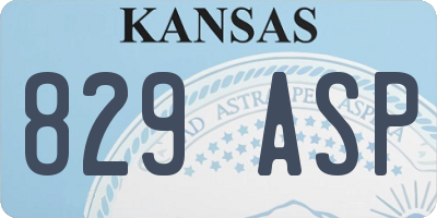 KS license plate 829ASP