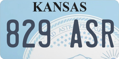 KS license plate 829ASR