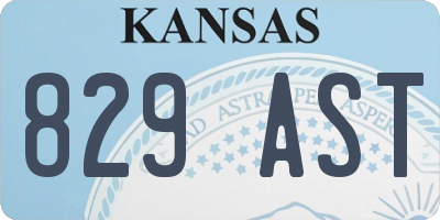 KS license plate 829AST
