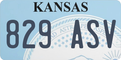 KS license plate 829ASV