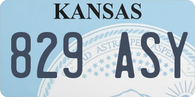 KS license plate 829ASY