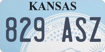 KS license plate 829ASZ