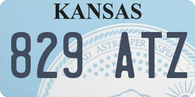 KS license plate 829ATZ