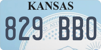 KS license plate 829BBO
