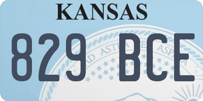 KS license plate 829BCE