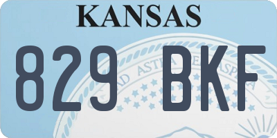 KS license plate 829BKF