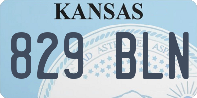 KS license plate 829BLN