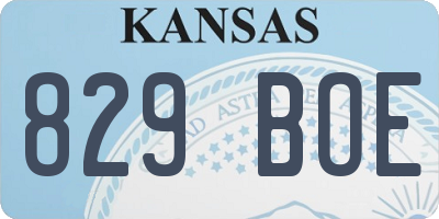 KS license plate 829BOE