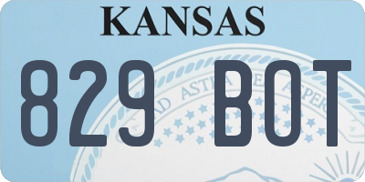 KS license plate 829BOT