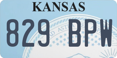 KS license plate 829BPW