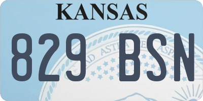 KS license plate 829BSN