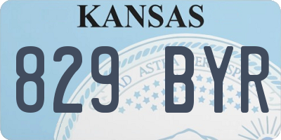 KS license plate 829BYR