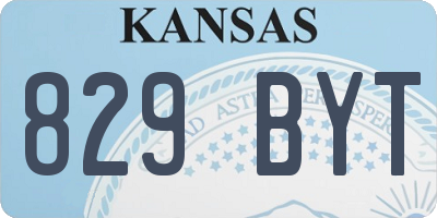 KS license plate 829BYT