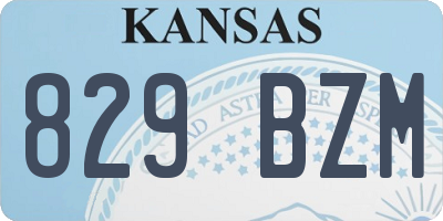 KS license plate 829BZM