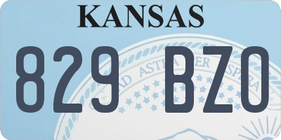 KS license plate 829BZO