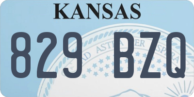 KS license plate 829BZQ