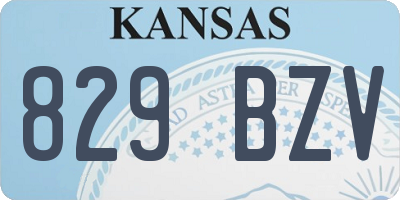 KS license plate 829BZV