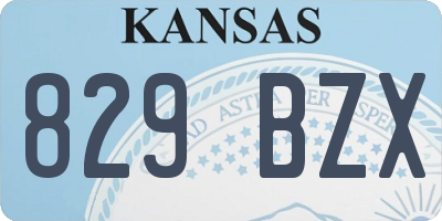 KS license plate 829BZX