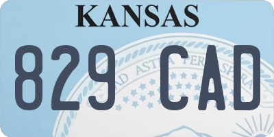 KS license plate 829CAD