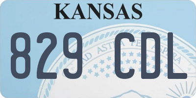 KS license plate 829CDL