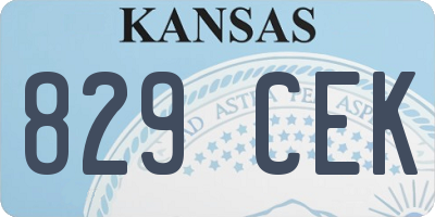 KS license plate 829CEK