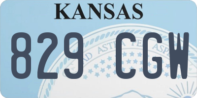 KS license plate 829CGW