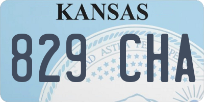KS license plate 829CHA