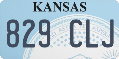 KS license plate 829CLJ