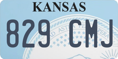 KS license plate 829CMJ
