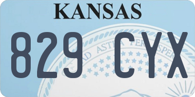 KS license plate 829CYX