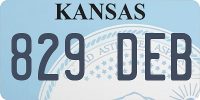 KS license plate 829DEB