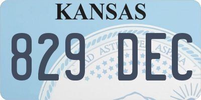 KS license plate 829DEC