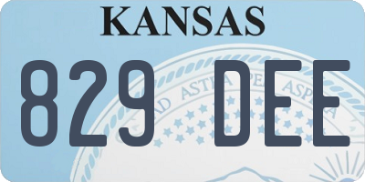 KS license plate 829DEE
