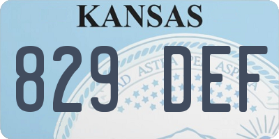 KS license plate 829DEF