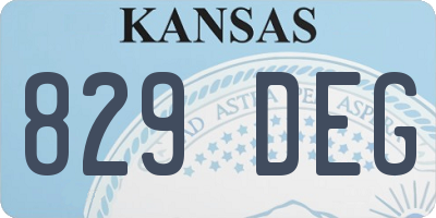KS license plate 829DEG
