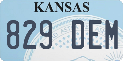 KS license plate 829DEM