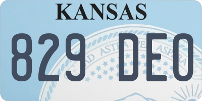 KS license plate 829DEO