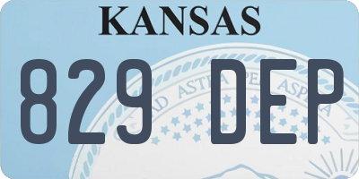 KS license plate 829DEP