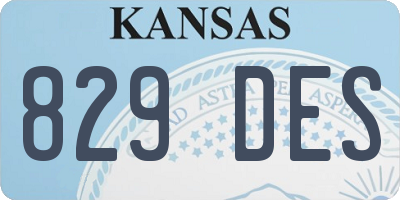 KS license plate 829DES