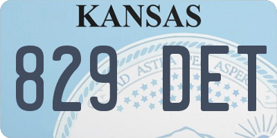 KS license plate 829DET