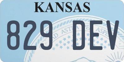 KS license plate 829DEV