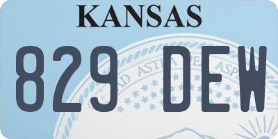 KS license plate 829DEW