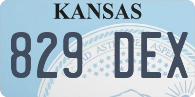 KS license plate 829DEX