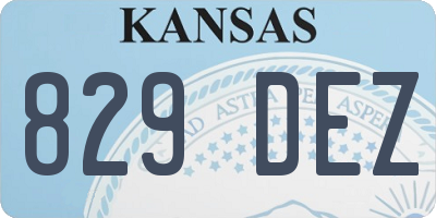 KS license plate 829DEZ