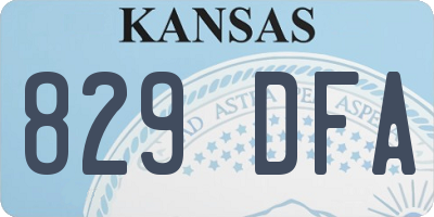 KS license plate 829DFA