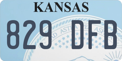 KS license plate 829DFB
