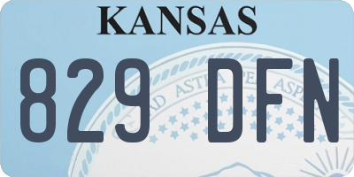 KS license plate 829DFN
