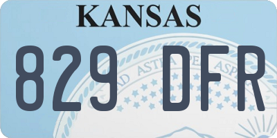 KS license plate 829DFR